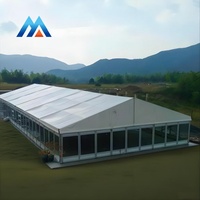 Tenda Acara Rangka Aluminium Dengan Dinding Kaca Tenda Marquee PVC Tahan Air untuk Kegiatan Pameran Luar Ruangan Komersial