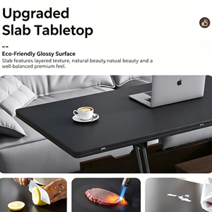 <span class=keywords><strong>Table</strong></span> à café et à dîner pliable multifonctionnelle 2-en-1 en bois, réglable en hauteur, mobile, avec tabourets intégrés, pour les petites familles - Product Image 4