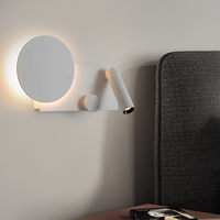 Lampe murale de lecture moderne pour hôtel, 15W, noir et blanc, pour chambre à coucher, chevet, applique murale, alimentation avec USB et Type-C