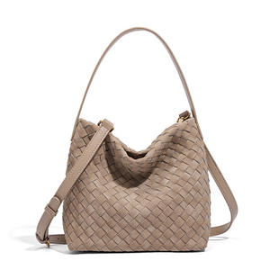 Sac seau bandoulière à une épaule texturé élégant tissé à la main Sac polyvalent pour femmes - Product Image 4