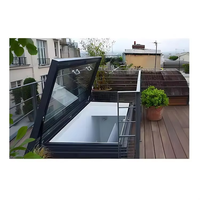 Toit ouvrant vertical moderne en alliage d'aluminium, manuel/électrique, avec isolation thermique et insonorisation pour terrasse, toit et sous-sol