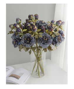 <span class=keywords><strong>Precio</strong></span> de Fábrica, Flor de Peonía Artificial de 3 Cabezas, Estilo Pintura al Óleo, Flor de Silken Persa para Decoración de Bodas y Hogar - Product Image 4