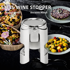 Tappo di Alta Qualità in Acciaio Inossidabile con Sigillo Sottovuoto per Vino e Spumante, Tappo in Metallo per Bottiglie di Champagne - Product Image 3