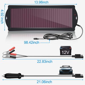 Panneaux solaires en silicium amorphe adaptés de 2,5 W pour le maintien du courant de veille des batteries de voiture - Product Image 4