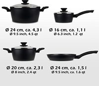 Ensemble de casseroles de style classique, fond à induction, marbre antiadhésif, ustensiles de cuisine, articles de cuisine, ensemble de casseroles et poêles