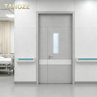Porte d'hôpital en acier certifiée ISO, antibactérienne, facile à désinfecter, pour centre de premiers secours, soins intensifs, salle d'urgence