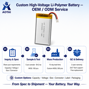 Batterie Li-Polymère Rechargeable Haute Tension 3.8V 2000mAh 475053 Taille Personnalisée pour Appareil Médical et Banque d'Alimentation – Vente Directe Usine - Product Image 3