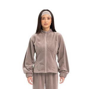 Conjunto de Dos Piezas de Chaqueta y Pantalones con Cierre y Cuello Alto de Tela Polar para Mujer KY, Chándal para Mujer para Uso Diario Informal - Product Image 1