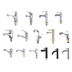 Basic Design Bathroom Basin Faucet Zinc Stainless Steel Single Handle Solid Copper Basin Faucet For Project Apartment Bathroom
