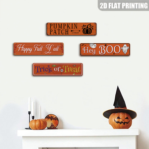 Letrero Metálico de Calabaza 'Hey Boo Ghost' para Decoración Rústica de Pared en Halloween, para Porche, Patio, Cafetería, Fiesta de Halloween - Product Image 4
