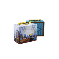 Boîte cadeau de luxe haut de gamme blanche à fentes, finition dorée, cadre photo portable en forme de valise pour les fêtes et mariages