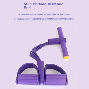 Corde d'entraînement multifonctionnelle avec bandes de résistance pour le yoga <span class=keywords><strong>et</strong></span> le fitness, outil d'exercice à pédale pour les sit-ups <span class=keywords><strong>et</strong></span> les pompes - Product Image 6