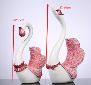 Wholesale Creative European 2pcs Set <strong>Swan</strong> LOVERS Furnishing Resin Crafts Sculpture <strong>Swan</strong> Couples Wedding Home Decorative Ornament - Product Image 6