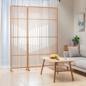 Chinese Style Bamboo Screen 74cm Portable Room Divider For Living Room Home Decor - Product Image 2