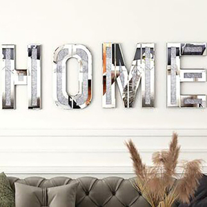 Amore e casa <span class=keywords><strong>dolce</strong></span> e adorabile specchio decorativo decorazioni da parete grande specchio da parete decorativo con diamanti specchio argento lucido 3d - Product Image 2