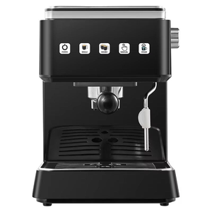Machine à expresso semi-automatique haut de gamme 20 bars en acier inoxydable, avec mousseur à lait et système d'eau chaude, idéale pour hôtels italiens - Product Image 1