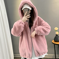 Veste polaire pour femme en gros, à capuche zippée, chaude, épaisse, décontractée, pour l'hiver, manteau doux et moelleux en peluche