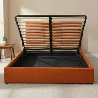 Modernes Französisches Gepolstertes Weiches Queen/King Bett Kopfteil mit Stauraum Platzsparend Langlebige Schaumstoffpolsterung Kiefernholzrahmen Boxspring 3-5