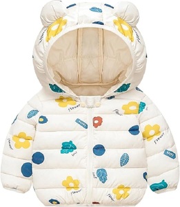 Veste d'hiver à capuche personnalisée BKD pour bébé, garçons et filles, manteaux matelassés légers et chauds, oreilles d'ours, fermeture éclair, imperméable, respirant, <span class=keywords><strong>3</strong></span> couches - Product Image 4