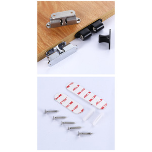 Loquet de porte réglable à clipser en alliage d'aluminium, sans perçage, auto-adhésif, pour chambre et armoire, design minimaliste - Product Image 4