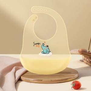 Wholesale OEM Service BPA-Free Unisex Silicone <b>Baby</b> Bibs Waterproof Animals Design <b>Button</b> Closure Anti-Bacterial Eco-Friendly - Product Image 5