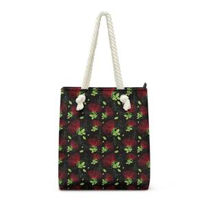 Dropship Print on Demand Lady Handbag Hawaiian Ohia Lehua Floral Beach <b>Tote</b> <b>Bag</b> Versatile Durable Rope Shopping <b>Bag</b> for Women 85 - Product Image 1