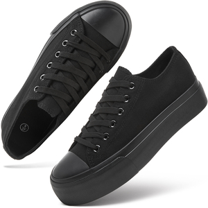 Toutes les dames noires blanches mode belles chaussures en toile bas top toile vulcanisée chaussures pour femmes - Product Image 3