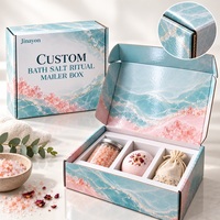 Boîte d'expédition personnalisée en carton ondulé E-Flute pour sels de bain, emballage cadeau rituel avec insert en papier pour e-commerce