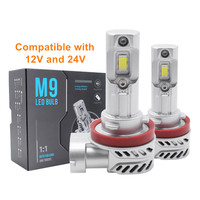 Ampoules LED FSYLX M9 24V 12V H7 pour phares de camion, H1 H3 H7 H11 9005 9006 9012 H4 H13 9004 9007, Lampes Canbus pour voiture