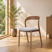 Chaise de salle à manger de luxe moderne en bois massif de frêne français pour restaurant