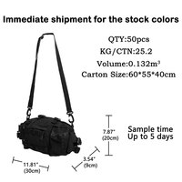 Sac de taille tactique sac à bandoulière extérieur sac banane multi-usages avec porte-bouteille d'eau