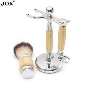 JDK New Design 3cp <span class=keywords><strong>Set</strong></span> di pennelli da <span class=keywords><strong>barba</strong></span> manico in bambù <span class=keywords><strong>Set</strong></span> di rasoio da barbiere per la cura della <span class=keywords><strong>barba</strong></span> - Product Image 6