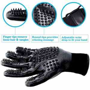 Nouveau design Gants de toilettage pour animaux de compagnie Brosse à perte Massage doux pour chats chiens chevaux - Product Image 6