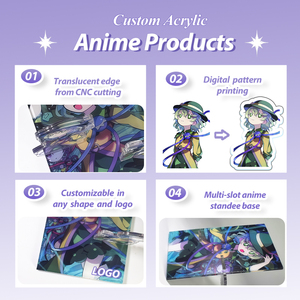 Support de <span class=keywords><strong>manga</strong></span> en acrylique HanXin OEM |   Support en acrylique personnalisé, découpe laser, impression UV, simple ou double face, vente en gros - Product Image 4