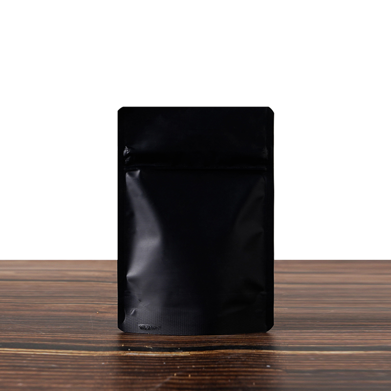 Black Mylar Bags Stand Up Pouch Custom Printed Resealable Ziplock Smell Proof For Food Cosmetic Packaging