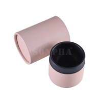 Logo personnalisé haut de gamme 50ml 100ml rose mat bouteille de parfum carton boîte ronde emballage boîte de parfum cylindrique