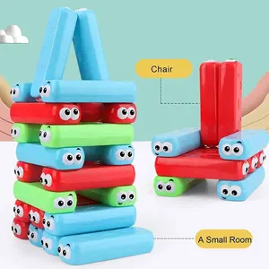 30pcs Colorful Stacking Building Blocks Toy Set Customisable Educational Puzzle Game Stacking Tower Toy Balance Blocks For Kids