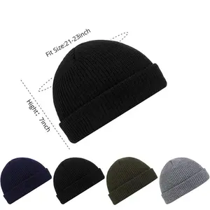 Schlussverkauf Swag Strickmanschetten kurzer Fischer-Beanie Winter warm gestrickte Mütze Outdoor geprüft coole Beanie-Hüte für Damen und Herren