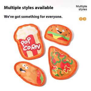 Büyük ve küçük köpekler için ısırmaya dayanıklı çevre dostu <span class=keywords><strong>PVC</strong></span> köpek çiğneme oyuncakları taklit burger kızartması diş taşlama sıkıntı rahatlatmak - Product Image 6