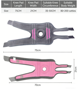 Genouillère de course et de fitness réglable à rotule ouverte avec coussinet en gel TPE et compression - Product Image 5