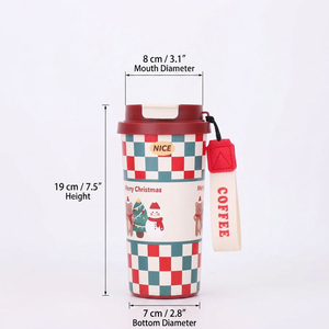 Geïsoleerde thermosbeker van 316 roestvrij staal, 16 oz, met opdruk, voor warme en koude dranken, met deksel en rietje, ideaal als kerstcadeau - Product Image 2