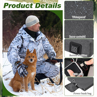 Coussin chauffant USB portable, couverture chaude d'hiver, coussin chauffant électrique à 3 températures pour le camping, le bureau, la pêche, le banc