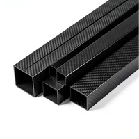 Tube carré en fibre de carbone mat léger de 0,2 m à 3 m, directement de l'usine, pour châssis de machine CNC