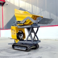 Mini Dumper 500 kg Multifonctionnel à Chenilles, Brouette Motorisée Autochargeuse et Déchargeuse, Petit Dumper