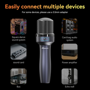 Microfono Wireless SQ61 2 canali VHF a frequenza fissa microfono palmare in metallo per la festa <span class=keywords><strong>Karaoke</strong></span> professionale chiesa spettacolo incontro - Product Image 4