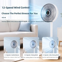 Ventilateur de sol intelligent 4G de 14 pouces avec circulation d'air 3D, télécommande, lumière, minuterie 30-34 dB, garantie 12 mois, pour usage domestique