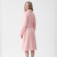 BODHANA Peignoir en tissu éponge rayé de couleur personnalisée de haute qualité, peignoir de luxe pour femmes grandes tailles, peignoir pour adultes