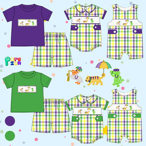 Fornitura di fabbrica disegni personalizzabili Mardi Gras stili di abbigliamento per bambini set di nuovi prodotti all'ingrosso abbigliamento per bambini da Puresun - Product Image 5