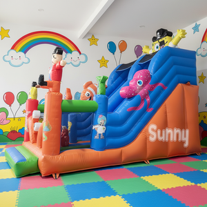 Tobogán Inflable Comercial de PVC para Niños, Diseño de <span class=keywords><strong>Bob</strong></span> <span class=keywords><strong>Esponja</strong></span>, Tobogán Inflable Grande para Uso en Seco o Mojado, Ideal para Fiestas y Parques al Aire Libre - Product Image 1