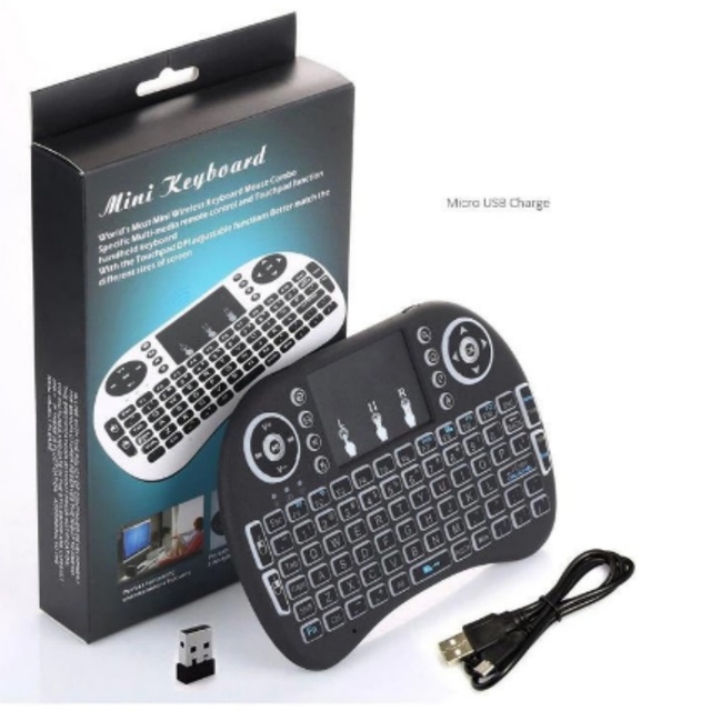 Backlit Mini I8 Rii 2.4G Wireless I8 Mini Keyboard Air Mouse Touchpad I8